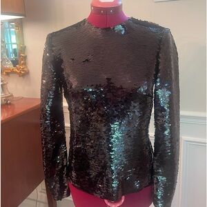 Andrews black sequin long sleeve top